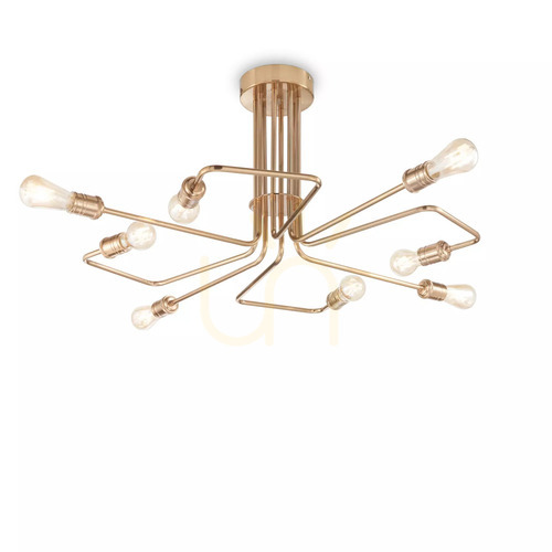 Skontrolujte Plafón Ideallux Triumph PL8 mosadzný 8xE27 92 cm 160313