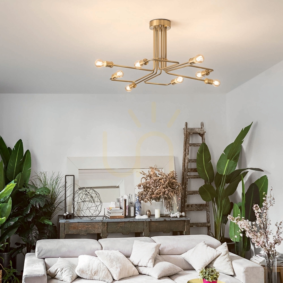 Náhľad Plafón Ideallux Triumph PL8 mosadzný 8xE27 92 cm 160313 Plafón Ideallux Triumph PL8 mosadzný 8xE27 92 cm 160313