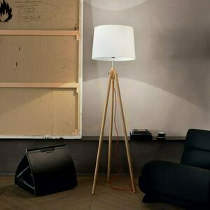 Stojaca lampa Ideallux YORK PT1 drevo látka E27 089805 small 1