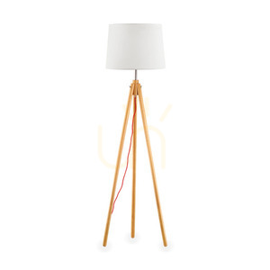Stojaca lampa Ideallux YORK PT1 drevo látka E27 089805 small 0