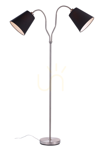 Skontrolujte Podlahová lampa Markslojd MODENA 105248 2xE27 čierna oceľ/textil 152 cm