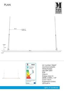LED stropný panel Markslojd Plan 90 cm 30W biely 106647 small 1