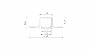 LED profil LUMINES typ Gaudi raw 1 m small 1