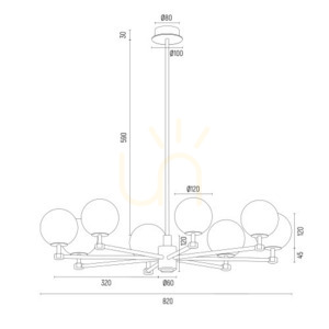 Luster Argon ARUBA bielo-bronzový 8xE14 820 mm 5067 small 7