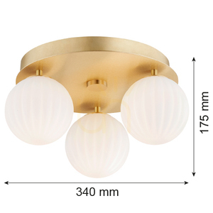 Plafón ARGON PALOMA biely matný opál brúsená mosadz 3xE14 6305 small 5