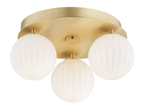 Plafón ARGON PALOMA biely matný opál brúsená mosadz 3xE14 6305 small 0