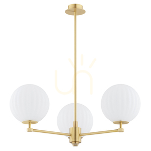 Luster ARGON PALOMA 6307 biely matný opál brúsená mosadz E14 small 1