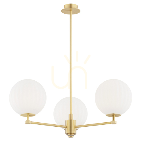 Skontrolujte Luster ARGON PALOMA 6307 biely matný opál brúsená mosadz E14