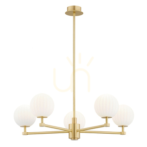 luster ARGON PALOMA biely matný opál mosadz 5xE14 2184 small 0