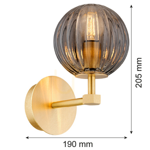 Nástenné svietidlo ARGON PALOMA dymové brúsená mosadz 8508 small 6