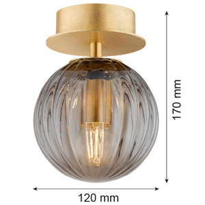 Nástenné a stropné svietidlo ARGON PALOMA 8510 dymové sklo mosadz E14 max. 7 W small 5