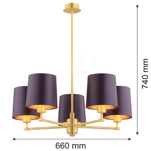 Luster ARGON Princeton fialový slivkový brúsená mosadz 2188 small 7