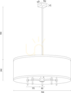 Luster ARGON ABBANO biely zlatý pruh krémový 5xE14 2127 small 6