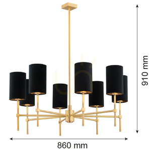Luster ARGON ABRUZZO čierny mosadz E14 8x7W IP20 5052 small 4