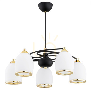Luster ARGON Avila Plus 2115 biely, čierna, mosadz, 5x E27 small 1