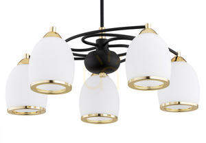 Luster ARGON Avila Plus 2115 biely, čierna, mosadz, 5x E27 small 2