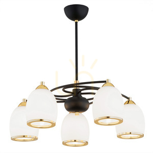 Luster ARGON Avila Plus 2115 biely, čierna, mosadz, 5x E27 small 0