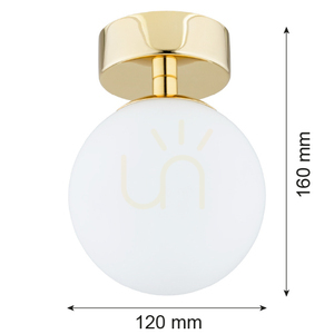 Plafón ARGON Flavio mosadz/opálový biely IP44 4004 small 6