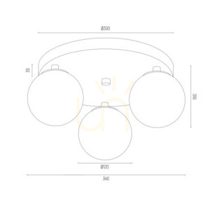 Plafón ARGON FLAVIO biely mosadz IP44 E14 3x7W 1413 small 8