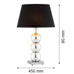 Stolná lampa Argon FUDŻI čierna chróm sklo textilné tienidlo E27 55 cm 3622 small 2