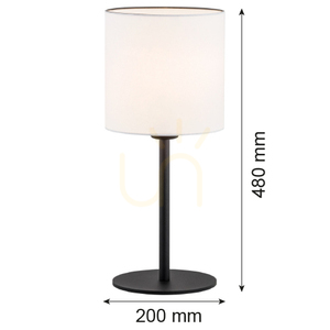 Stolová lampa Argon HILARY 4081, E27 max. 15 W, biele tienidlo na čiernej konštrukcii, vypínač na kábli, výška 48 cm small 1
