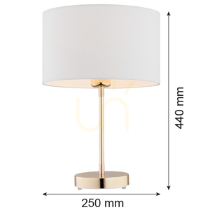 Stolová lampa Argon KARIN 4301, biela s mosadznou povrchovou úpravou, E27 small 1