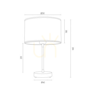 Stolová lampa Argon KARIN 4301, biela s mosadznou povrchovou úpravou, E27 small 2