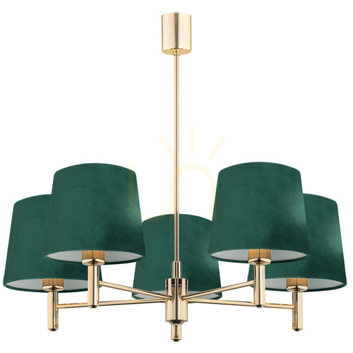 Skontrolujte Luster ARGON PONTE PLUS 2145 mosadzný zelený E27 5-ramenný