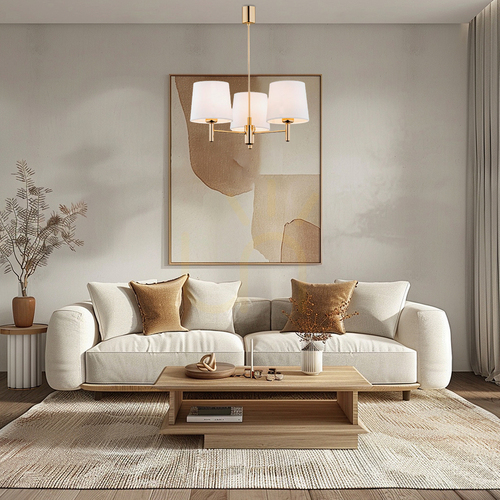 Skontrolujte Luster Argon PONTE PLUS 6110, smotanový velúr, tmavá mosadz, 3×E27