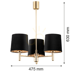 Luster ARGON PONTE PLUS čierny / tmavá mosadz 3xE27 6111 small 6