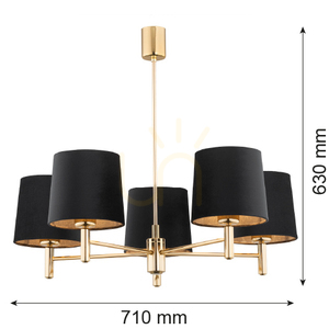 Luster ARGON PONTE PLUS čierny 5xE27 IP20 2107 small 6
