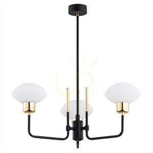 Luster Argon Ravello 6166 biely matný opál čierny mosadz E27 3x1W small 1