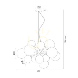 Luster ARGON SATELITE 5020 biely sklo E27 15x15W small 3