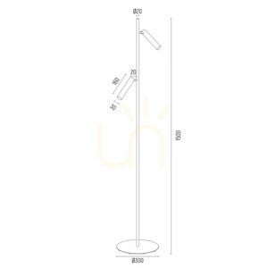 Stojacia lampa ARGON TORRE čierna G9 150 cm 7082 small 7