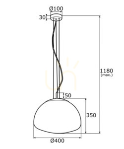 Závesné svietidlo Argon TRINI 40 cm číre sklo čierny mat E27 4351 small 3