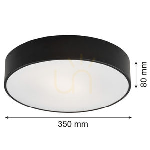 Stropné svietidlo Argon DARLING LED 3570, čierna štruktúra, Ø 35 cm, LED 21,6 W 3650 lm 3000 K, IP20 small 3