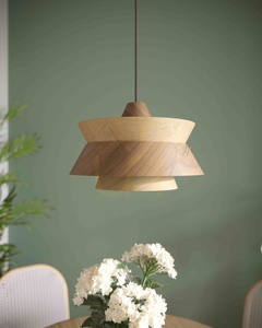 Závesné svietidlo Max Light Kioto P0549 drevo kov 1x60W 34 cm small 4