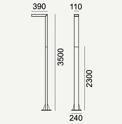Skontrolujte Vonkajšie pólové svetlo NORLYS Asker Pro LED 19,9 W 3000K hliník 5200GR