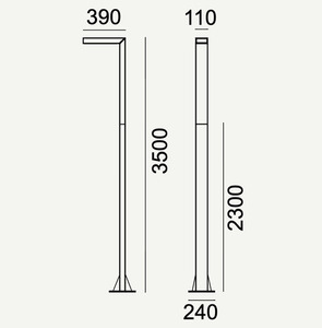Vonkajšie pólové svetlo NORLYS Asker Pro LED 19,9 W 3000K hliník 5200GR small 1