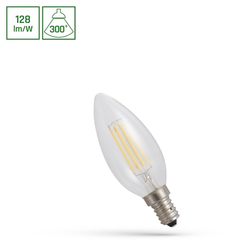 Skontrolujte LED sviečka E14 230 V 5,5 W Cog Ww Clear Spectrum