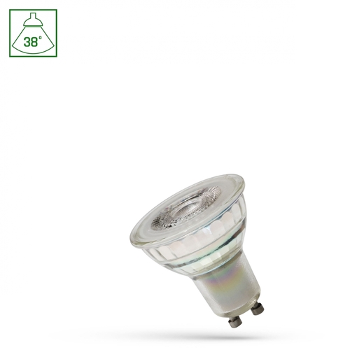 Skontrolujte Led Gu10 230 V 5,5 W Smd 38st Ww so sklenenou šošovkou Stmievateľné spektrum