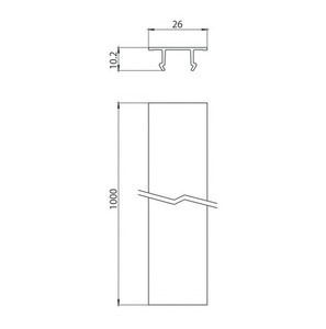 Doraz koľajnice 100cm IP40 STUCCHI, biela, šedá, čierna small 1