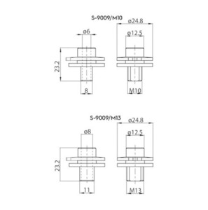 ALU M13 konektor pre adaptéry 9009 a S-9000 / M, prípojnice STUCCHI small 1