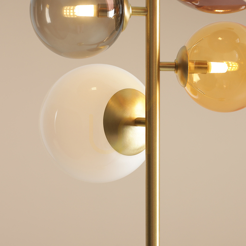 Skontrolujte Stojacia lampa Aldex Bloom Multicolour 1111A40, mosadz, farebné tienidlá, 4×G9
