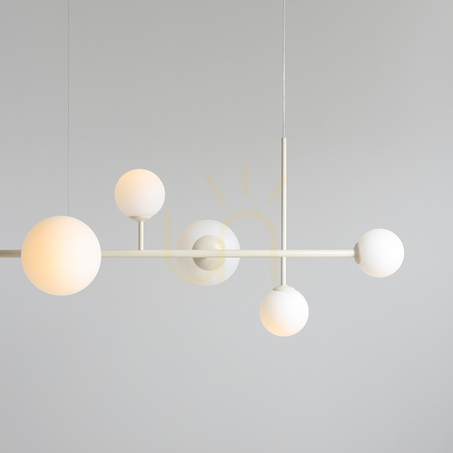 Skontrolujte Závesný luster Aldex Dione 6 Cream, krémový, kov a sklo, 1092K9