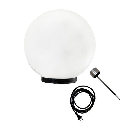 Skontrolujte Záhradná guľa biela lesklá - LUNA BALL 50 cm vrátane montážnej sady, kábla 3 m, špajle - PREMIUM - UV