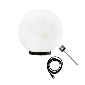 Lesklá biela záhradná guľa – LUNA BALL 50 cm, obsahuje montážnu sadu, 3-metrový kábel a kolík – UV 20 Lesklá biela záhradná guľa – LUNA BALL 50 cm, obsahuje montážnu sadu, 3-metrový kábel a kolík – UV small 20