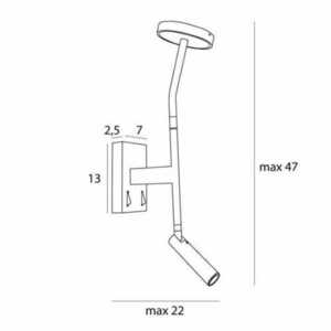 Nástenné svietidlo Max Light Ibiza W0349 čierne 9W 3000K kovové small 2