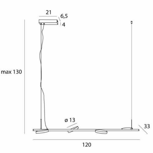 Skontrolujte Závesné svietidlo Max Light Ibiza IV P0529 čierne 32W 120 cm