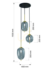 Trojitá závesná lampa BELLEVILLE - Aviano Premium small 3